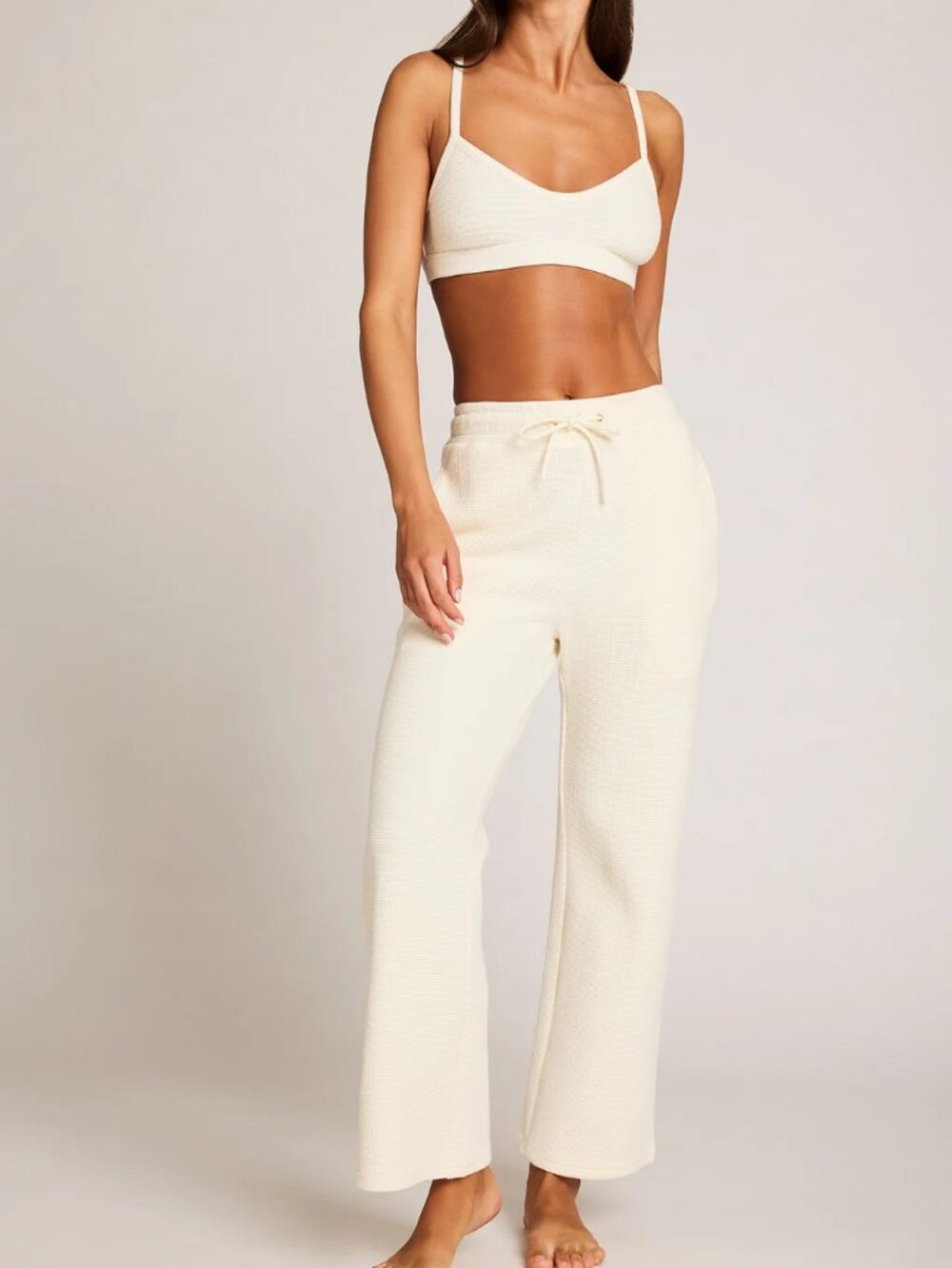 Brand New Negative Underwear Waffle Knit Cropped Track Pants